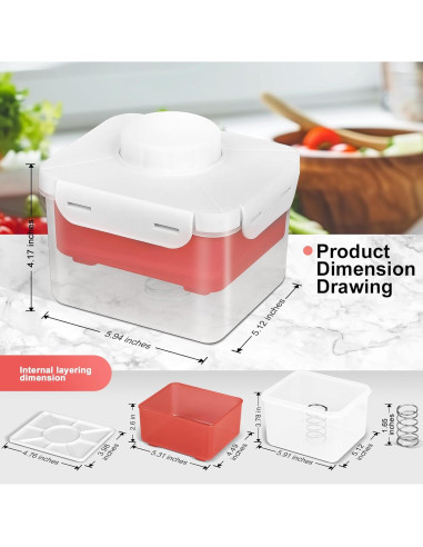 Prensa de Tofu Muimnvi Roja, Drenaje Rápido y Ajuste de Dureza