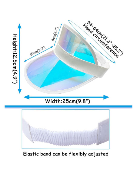 Paquete de 5 Gorras Visera Coloridas para Mujeres - Ajuste Cómodo