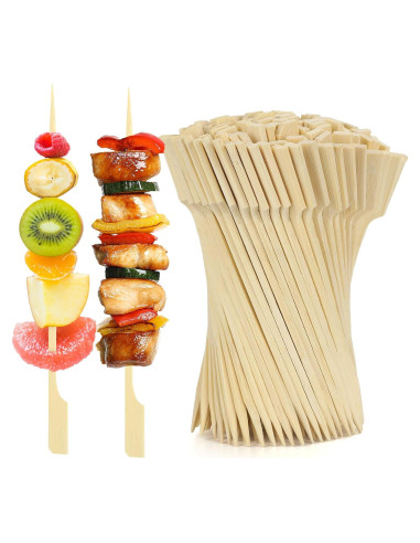 300 Pinchos de Bambú 12 cm para Aperitivos Libemskix