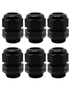 Gland de Cable Impermeable Sydien 3/4" NPT 6 Pcs IP68 Negro