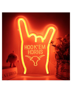 Luz de Neón Hook Em Horns TEXAS Dimmable 30x20 cm