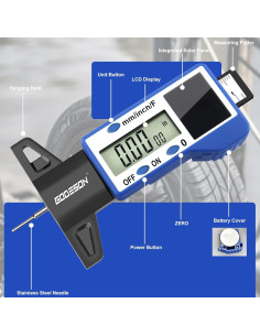 Medidor Digital de Profundidad de Neumáticos GODESON Azul 2