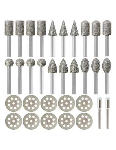 Juego de Brocas de Diamante HOMEIDOL 32 Piezas 3mm para Dremel