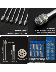 Juego de Brocas de Diamante HOMEIDOL 32 Piezas 3mm para Dremel 2