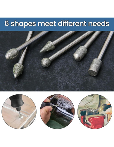 Juego de Brocas de Diamante HOMEIDOL 32 Piezas 3mm para Dremel