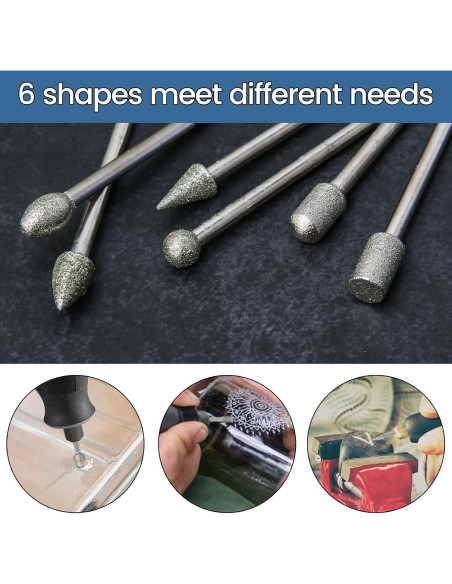 Juego de Brocas de Diamante HOMEIDOL 32 Piezas 3mm para Dremel