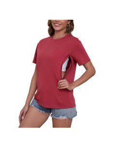 Camisas de Lactancia Ecavus con Cremallera Oculta Suaves