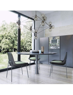 Cojines Redondos Antideslizantes Tiita 33 cm Rayas Azules - Paquete de 4 2