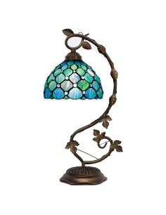 Lámpara de Mesa ZJART Vidrio Templado 20x25x53cm Perla Azul Mar