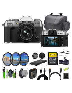 Cámara Digital Sin Espejo Fujifilm X-T50 Plata con Lente 15-45mm