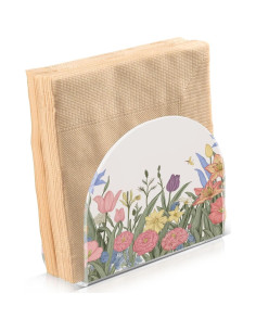 Soporte para Servilletas Kigai Acrílico Flores de Primavera 10.5x12.5x5cm 2