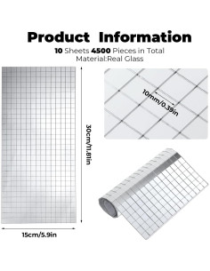 4500 Azulejos Espejo Autoadhesivos Telooco 10mm para Manualidades 2
