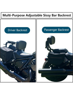 Respaldo Ajustable para Barra Sissy DreDoggMoto Negro 2