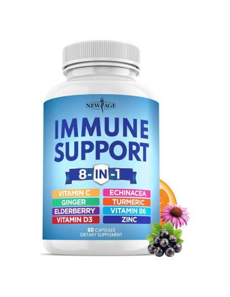 Suplemento Inmunológico Nueva Era 60 Cápsulas 8 en 1 Vitamina C D Zinc