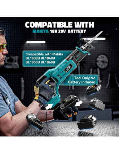 Sierra Recíproca Inalámbrica Cerycose para Makita 18V