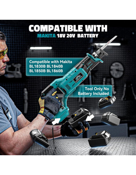 Sierra Recíproca Inalámbrica Cerycose para Makita 18V