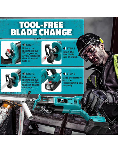 Sierra Recíproca Inalámbrica Cerycose para Makita 18V