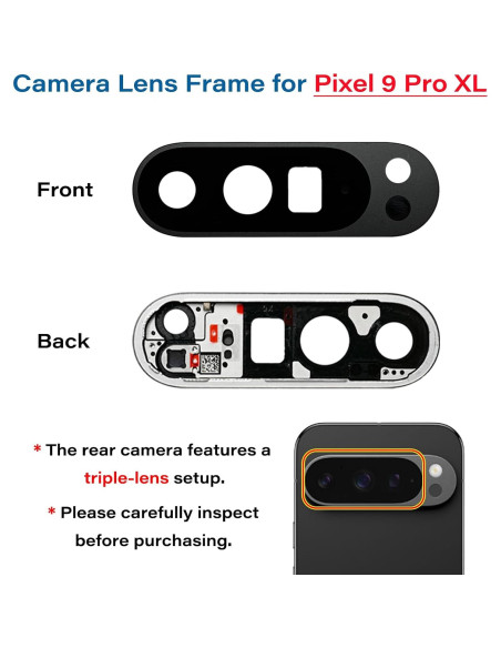 Cristal Trasero Compatible Google Pixel 9 Pro XL 5G Obsidiana