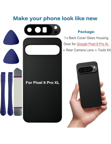 Cristal Trasero Compatible Google Pixel 9 Pro XL 5G Obsidiana