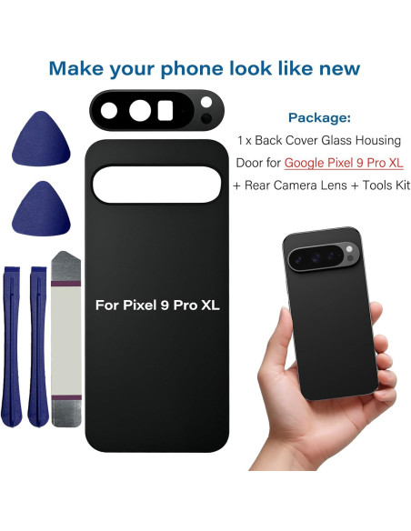 Cristal Trasero Compatible Google Pixel 9 Pro XL 5G Obsidiana