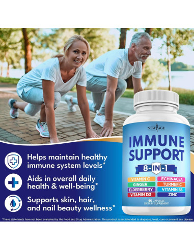 Suplemento Inmunológico Nueva Era 60 Cápsulas 8 en 1 Vitamina C D Zinc