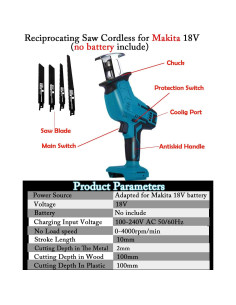Sierra Recíproca Inalámbrica Genérico 18V para Makita 2