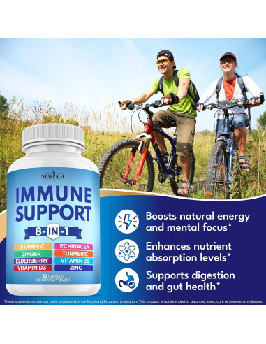 Suplemento Inmunológico Nueva Era 60 Cápsulas 8 en 1 Vitamina C D Zinc