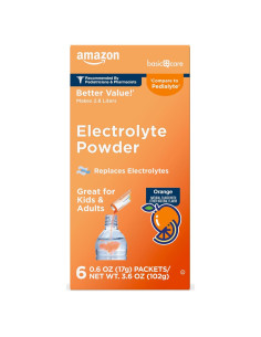 Polvo Electrolítico Amazon Basic Care Naranja 102g (Paquete de 1)