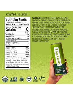 Bebida Energética Natural Marquis Cítricos Yuzu 12 Latas 355ml 2