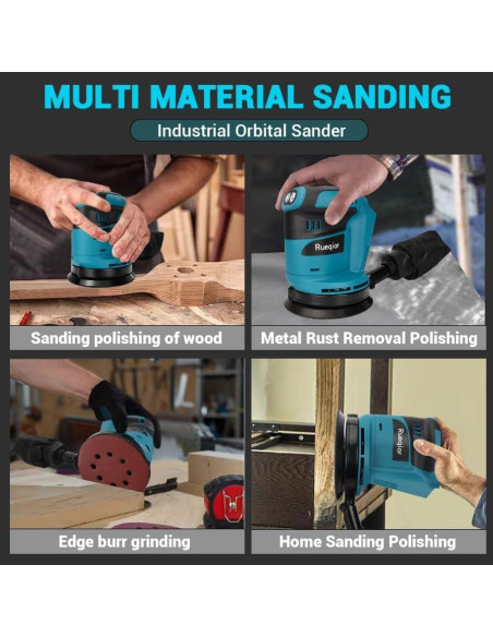 Lijadora Orbital Rueqior 18V Sin Escobillas 6 Velocidades Lijadora Orbital Rueqior 18V Sin Escobillas 6 Velocidades