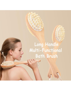 Cepillo Corporal Seco BoAn con Mango Largo y Doble Cara 2