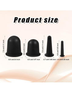 Conjunto de Ventosas de Silicona BOXOB - 4 Piezas para Masaje 2