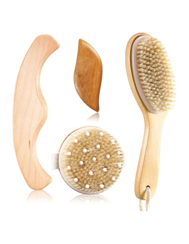 Set 4 en 1 Cepillos Secos Veganos Lineshading para Drenaje Linfático
