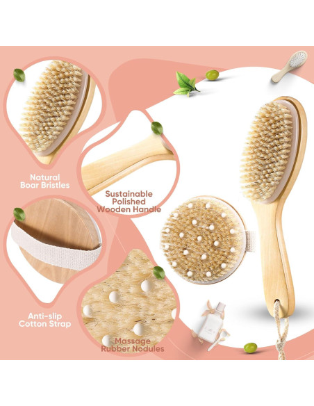 Set 4 en 1 Cepillos Secos Veganos Lineshading para Drenaje Linfático