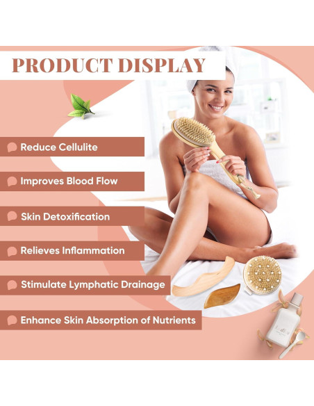 Set 4 en 1 Cepillos Secos Veganos Lineshading para Drenaje Linfático