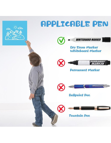 8 Tableros Magnéticos de Borrado en Seco Naozinebi 25 cm Coloridos