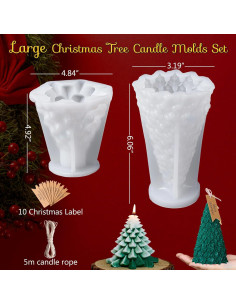 Set de 2 Moldes de Silicona Grandes Dacies para Velas Navidad 15.24 cm 2
