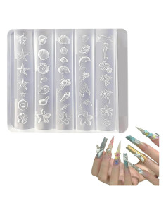 Moldes de Uñas 3D ZGGAZCA Silicona Conchas Oceánicas