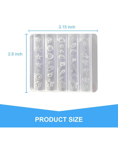 Moldes de Uñas 3D ZGGAZCA Silicona Conchas Oceánicas