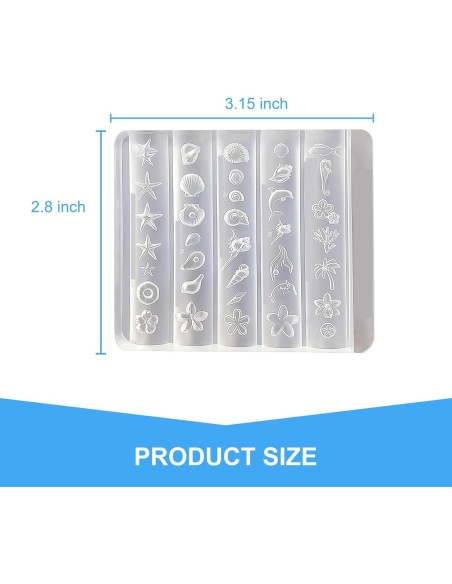 Moldes de Uñas 3D ZGGAZCA Silicona Conchas Oceánicas