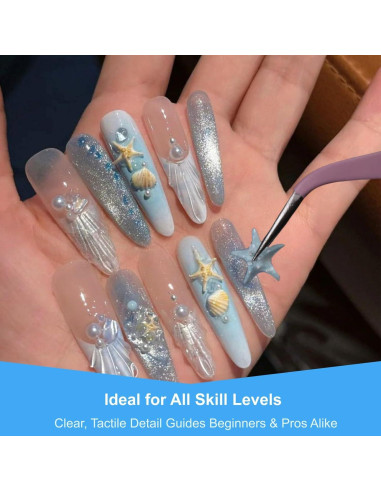 Moldes de Uñas 3D ZGGAZCA Silicona Conchas Oceánicas