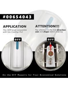 Perilla de Control de Quemador ZNTVW 00654043 Metal Plateado 2