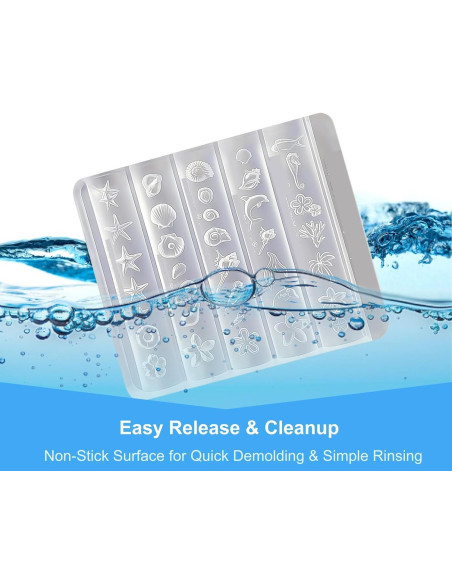 Moldes de Uñas 3D ZGGAZCA Silicona Conchas Oceánicas