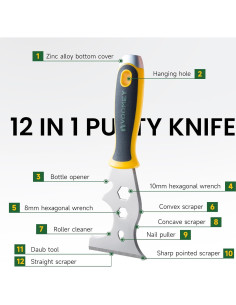 Cuchillo de Masilla 12-en-1 Voomey - Acero Inoxidable, 2 Pcs 2