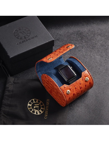 Estuche de viaje para reloj Caliber Watch cuero Napa cognac
