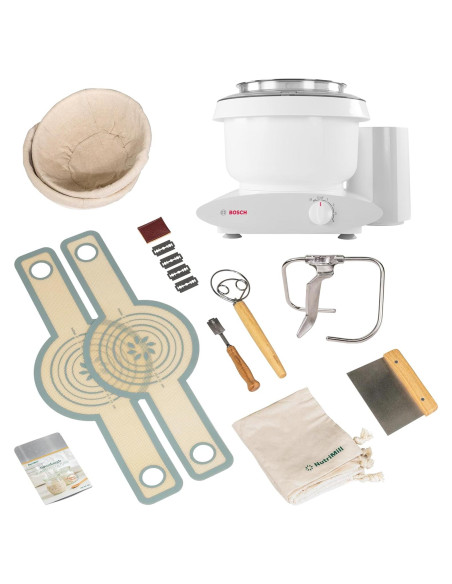 Mezclador Bosch Universal Plus 500W 6.5L con kit masa madre