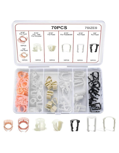 70 Clips de Línea de Combustible Tecledsn Nylon 7 Tamaños