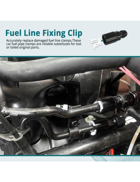 70 Clips de Línea de Combustible Tecledsn Nylon 7 Tamaños