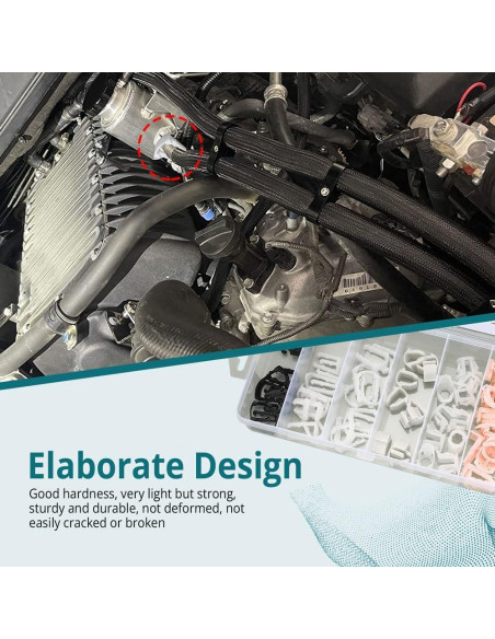 70 Clips de Línea de Combustible Tecledsn Nylon 7 Tamaños