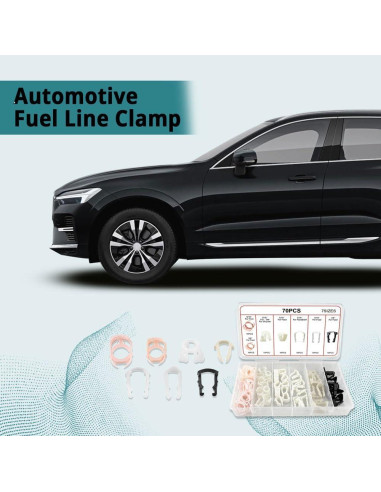 70 Clips de Línea de Combustible Tecledsn Nylon 7 Tamaños